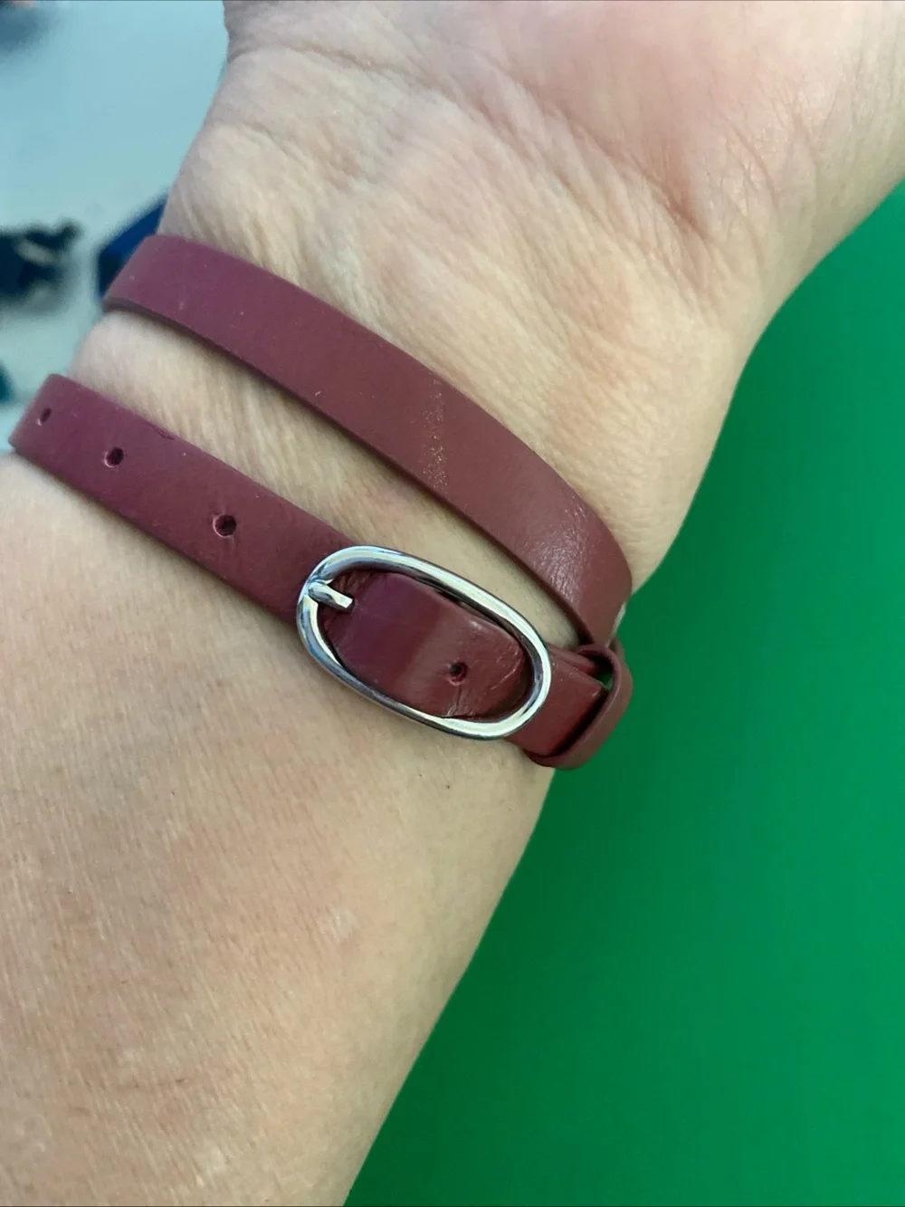 Origami Owl Maroon Leather Wrap Locket Bracelet Watch